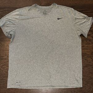 Big man Gray Nike Tee dri fit Running Marathon T shirt XXL work out gym yoga